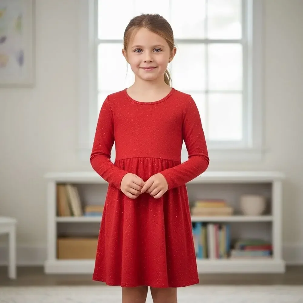 Wonder Nation Red Glitter Dress